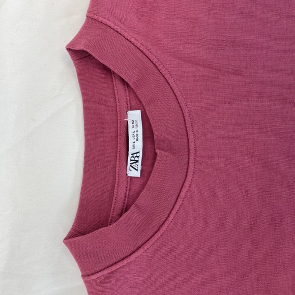 Zara T-shirt Light Burgandy Heavyweight Men’s Size Large - Picture 8 of 14